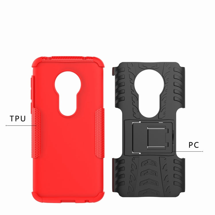 Tire Texture TPU+PC Shockproof Case for Motorola Moto G7 Play, with Holder