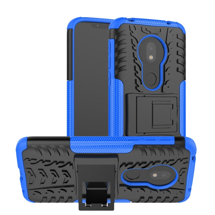 Tire Texture TPU+PC Shockproof Case for Motorola Moto G7 Play, with Holder