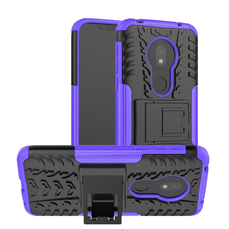 Tire Texture TPU+PC Shockproof Case for Motorola Moto G7 Play, with Holder