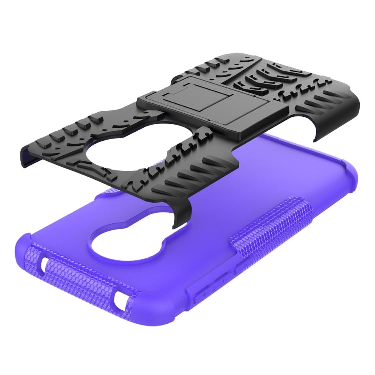 Tire Texture TPU+PC Shockproof Case for Motorola Moto G7 Play, with Holder
