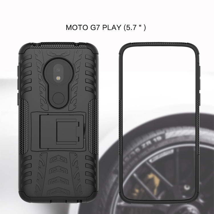 Tire Texture TPU+PC Shockproof Case for Motorola Moto G7 Play, with Holder