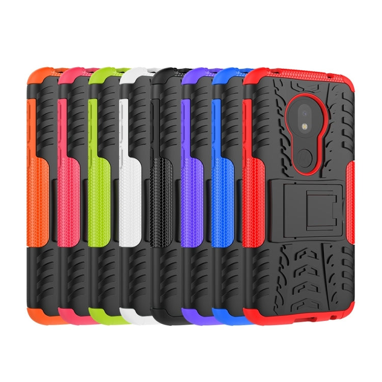 Tire Texture TPU+PC Shockproof Case for Motorola Moto G7 Play, with Holder