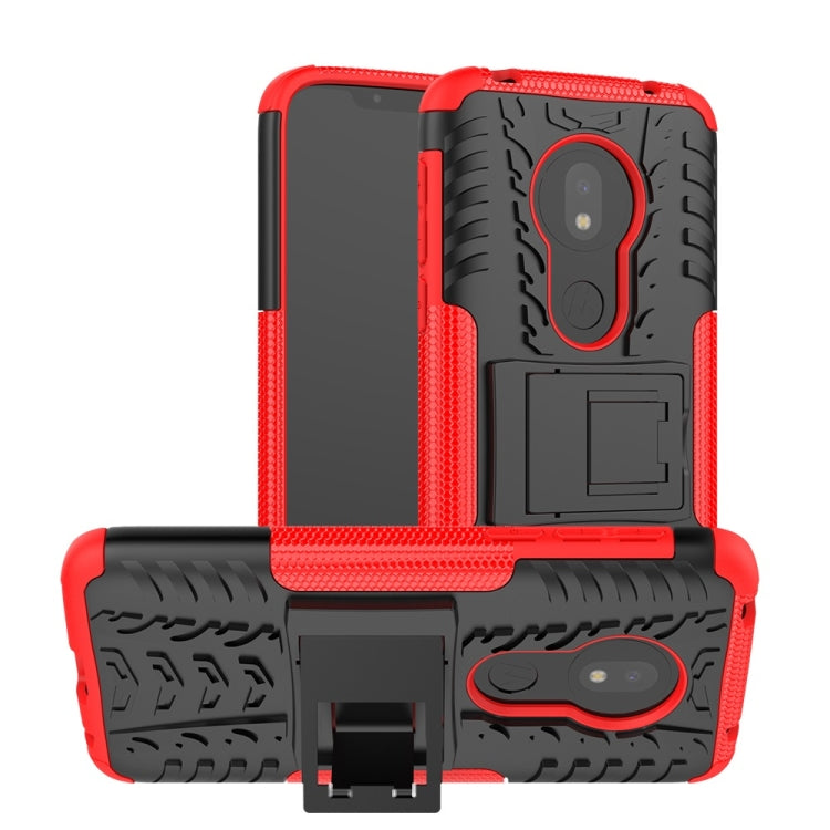 Tire Texture TPU+PC Shockproof Case for Motorola Moto G7 Play, with Holder