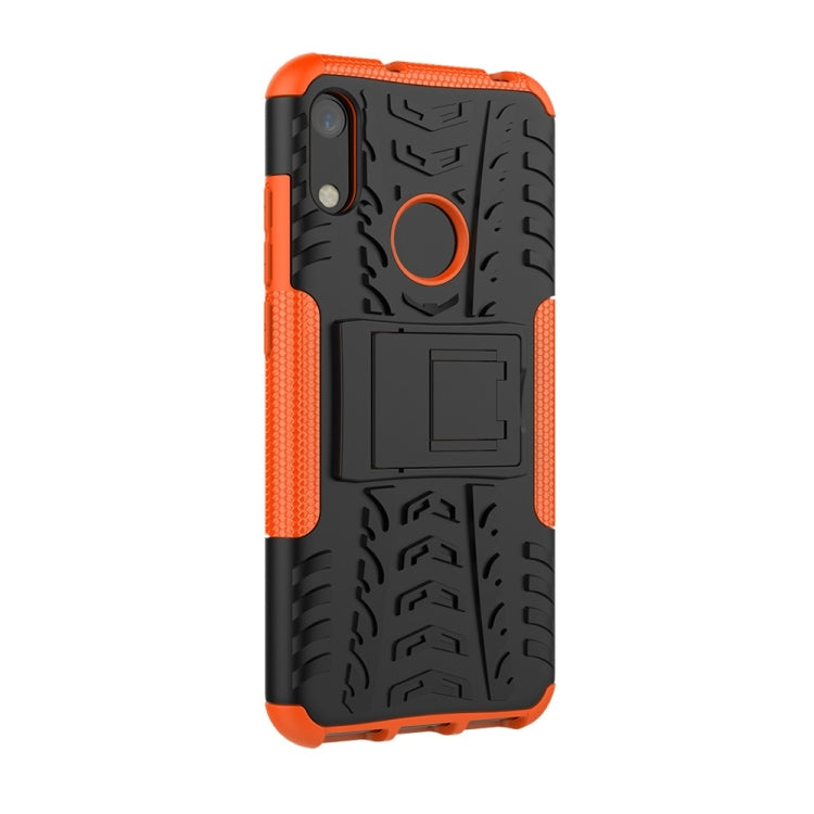 Tire Texture TPU+PC Shockproof Phone Case for Huawei Honor 8A / Y6 2019, with Holder
