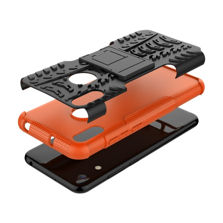 Tire Texture TPU+PC Shockproof Phone Case for Huawei Honor 8A / Y6 2019, with Holder