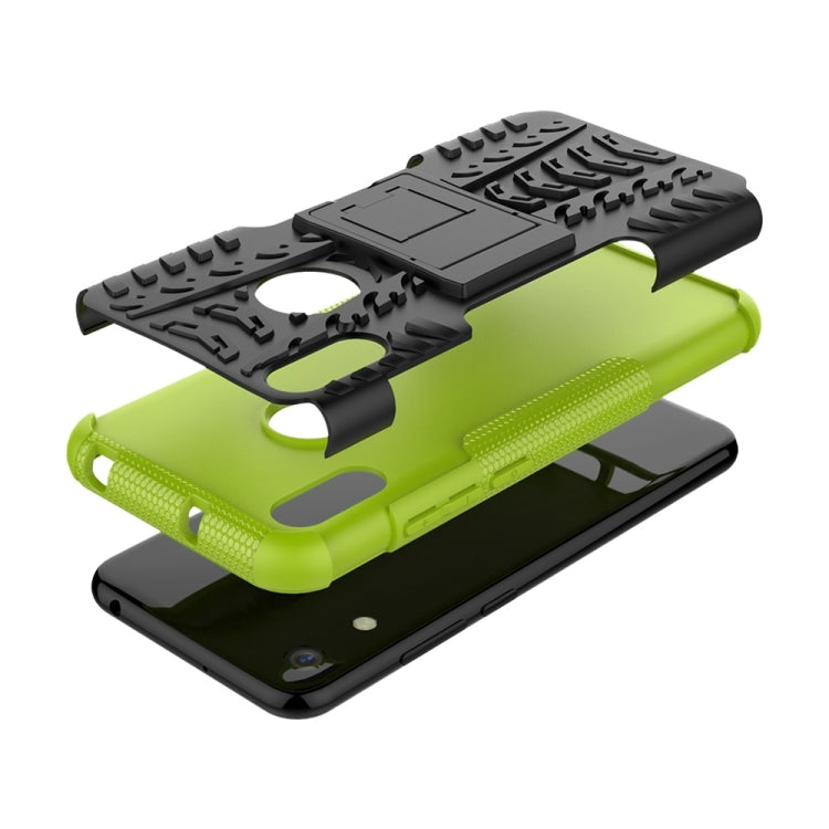 Tire Texture TPU+PC Shockproof Phone Case for Huawei Honor 8A / Y6 2019, with Holder