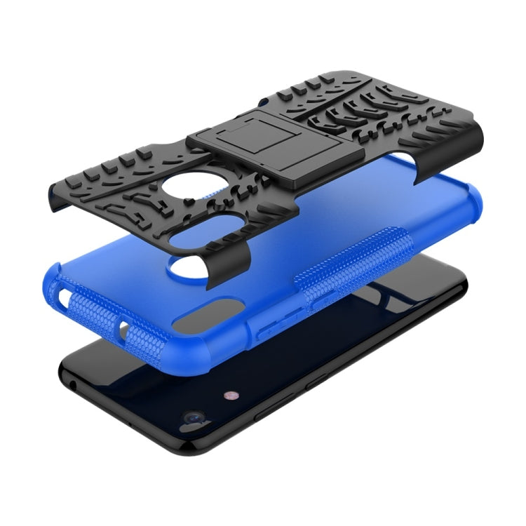 Tire Texture TPU+PC Shockproof Phone Case for Huawei Honor 8A / Y6 2019, with Holder