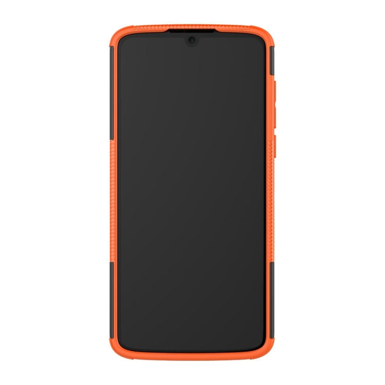 Tire Texture TPU+PC Shockproof Phone Case for Motorola Moto Z4 Play (with Fingerprint Hole), with Holder