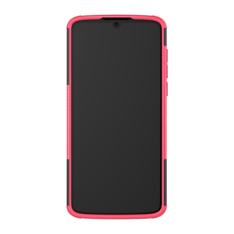Tire Texture TPU+PC Shockproof Phone Case for Motorola Moto Z4 Play (with Fingerprint Hole), with Holder