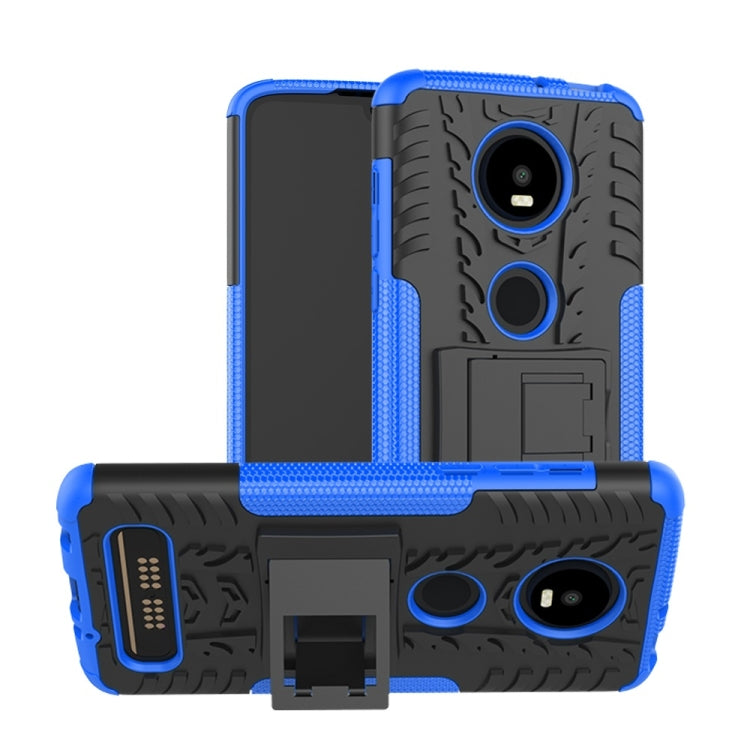 Tire Texture TPU+PC Shockproof Phone Case for Motorola Moto Z4 Play (with Fingerprint Hole), with Holder