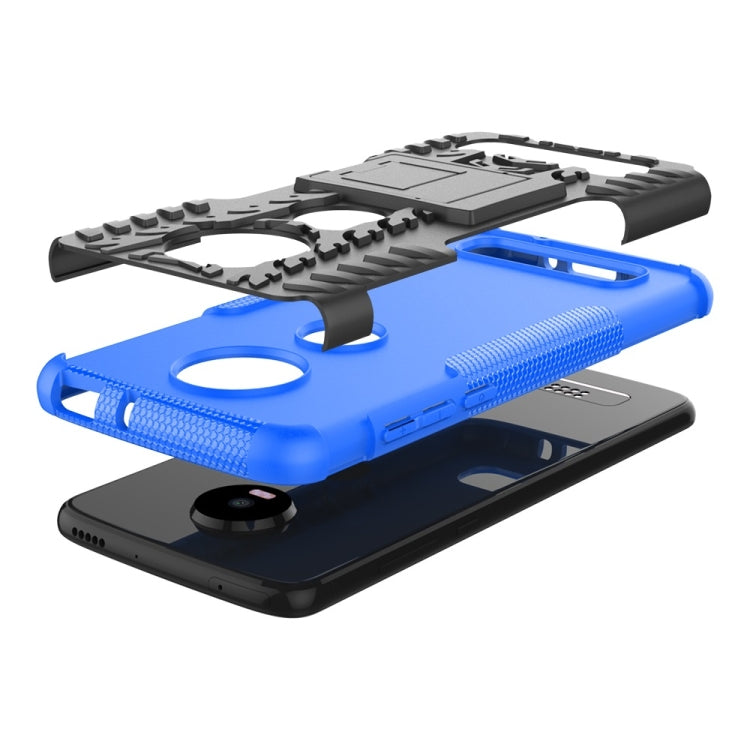 Tire Texture TPU+PC Shockproof Phone Case for Motorola Moto Z4 Play (with Fingerprint Hole), with Holder