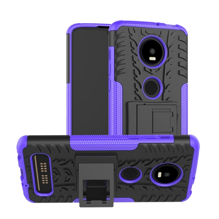 Tire Texture TPU+PC Shockproof Phone Case for Motorola Moto Z4 Play (with Fingerprint Hole), with Holder
