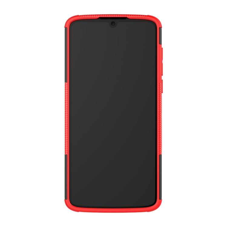 Tire Texture TPU+PC Shockproof Phone Case for Motorola Moto Z4 Play (with Fingerprint Hole), with Holder