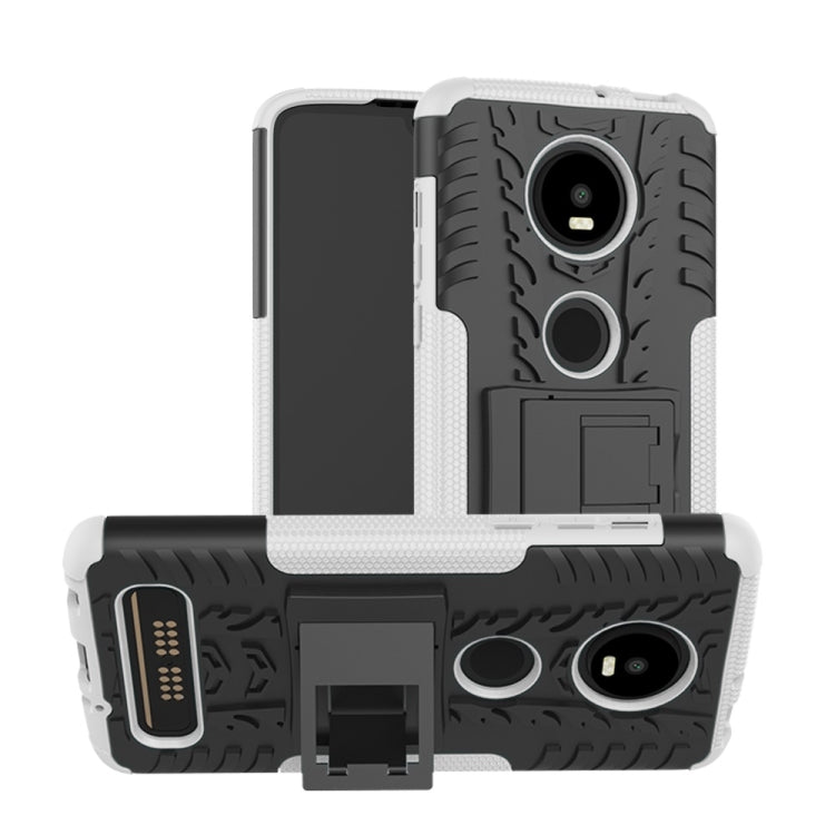 Tire Texture TPU+PC Shockproof Phone Case for Motorola Moto Z4 Play (with Fingerprint Hole), with Holder