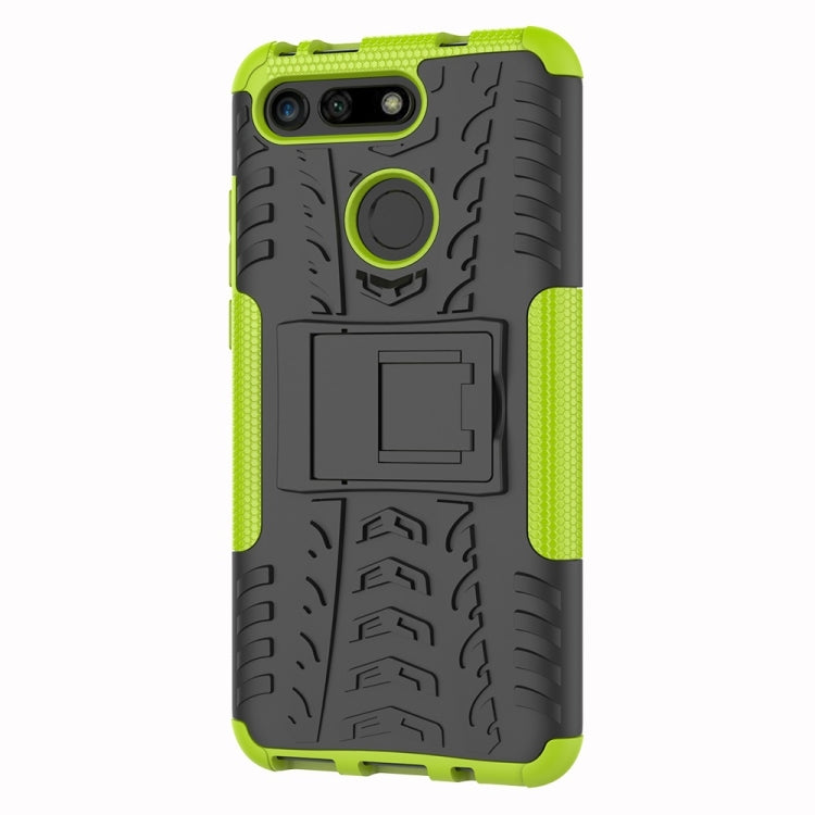 Tire Texture TPU+PC Shockproof Phone Case for Huawei Honor V20, with Holder