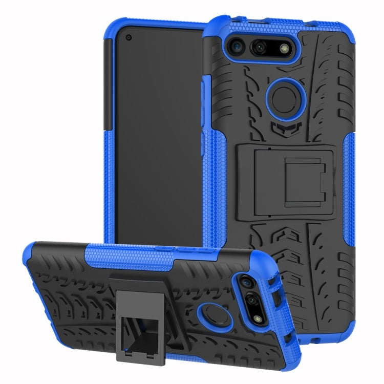Tire Texture TPU+PC Shockproof Phone Case for Huawei Honor V20, with Holder