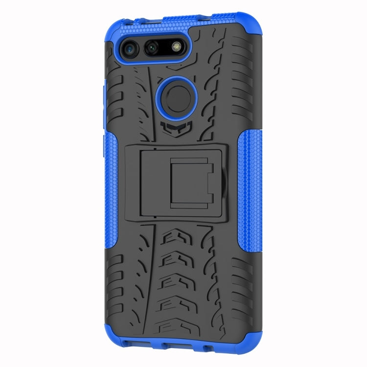 Tire Texture TPU+PC Shockproof Phone Case for Huawei Honor V20, with Holder