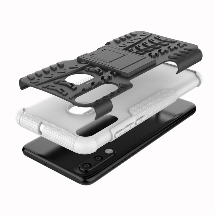 Tire Texture TPU+PC Shockproof Phone Case for Huawei P30 Lite / Nova 4e, with Holder