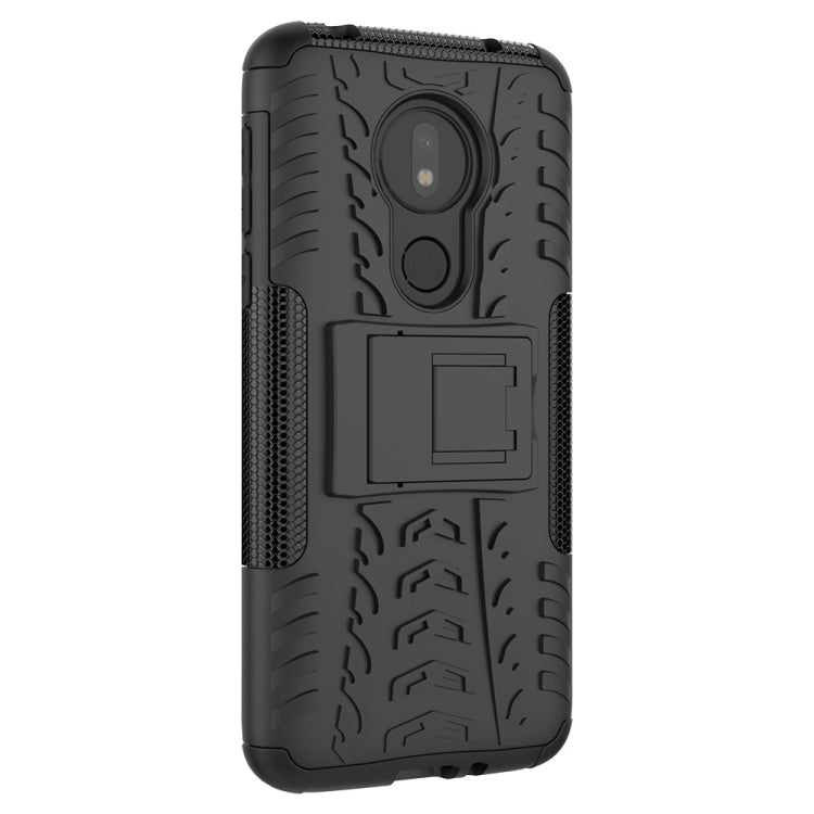 Tire Texture TPU+PC Shockproof Phone Case for Motorola Moto G7 Power, with Holder
