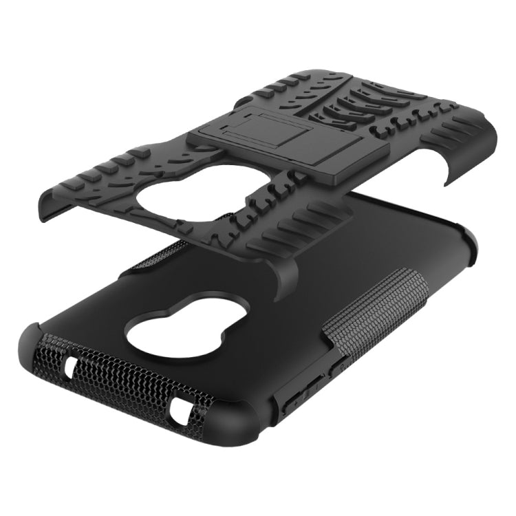 Tire Texture TPU+PC Shockproof Phone Case for Motorola Moto G7 Power, with Holder