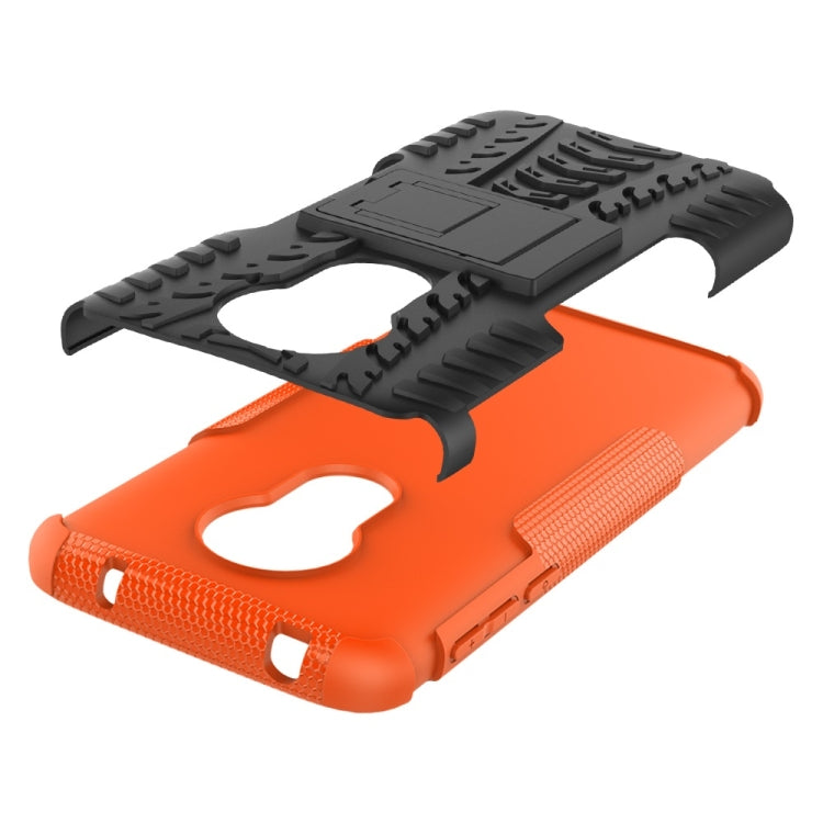 Tire Texture TPU+PC Shockproof Phone Case for Motorola Moto G7 Power, with Holder