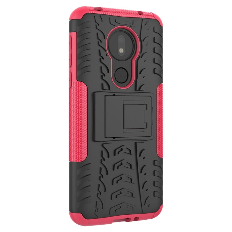 Tire Texture TPU+PC Shockproof Phone Case for Motorola Moto G7 Power, with Holder