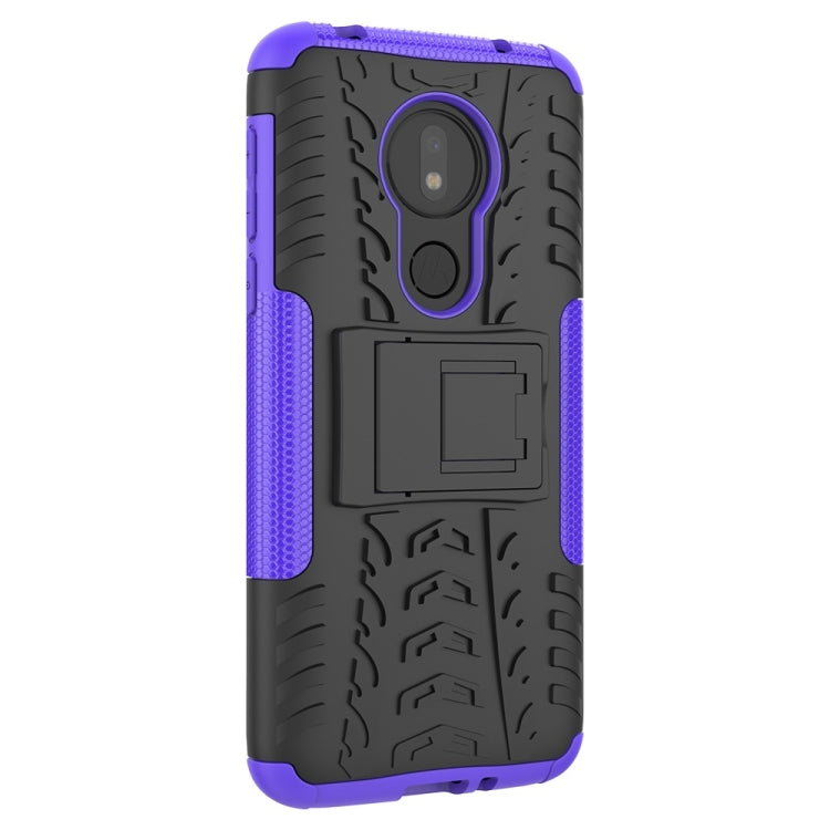 Tire Texture TPU+PC Shockproof Phone Case for Motorola Moto G7 Power, with Holder