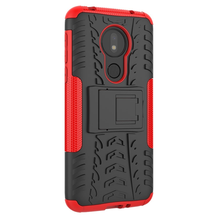 Tire Texture TPU+PC Shockproof Phone Case for Motorola Moto G7 Power, with Holder