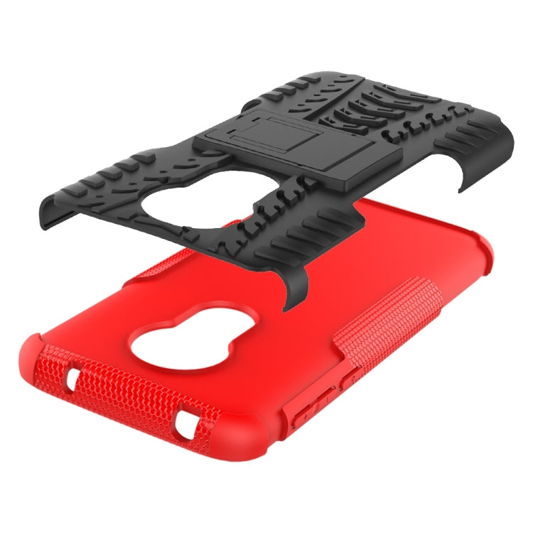 Tire Texture TPU+PC Shockproof Phone Case for Motorola Moto G7 Power, with Holder