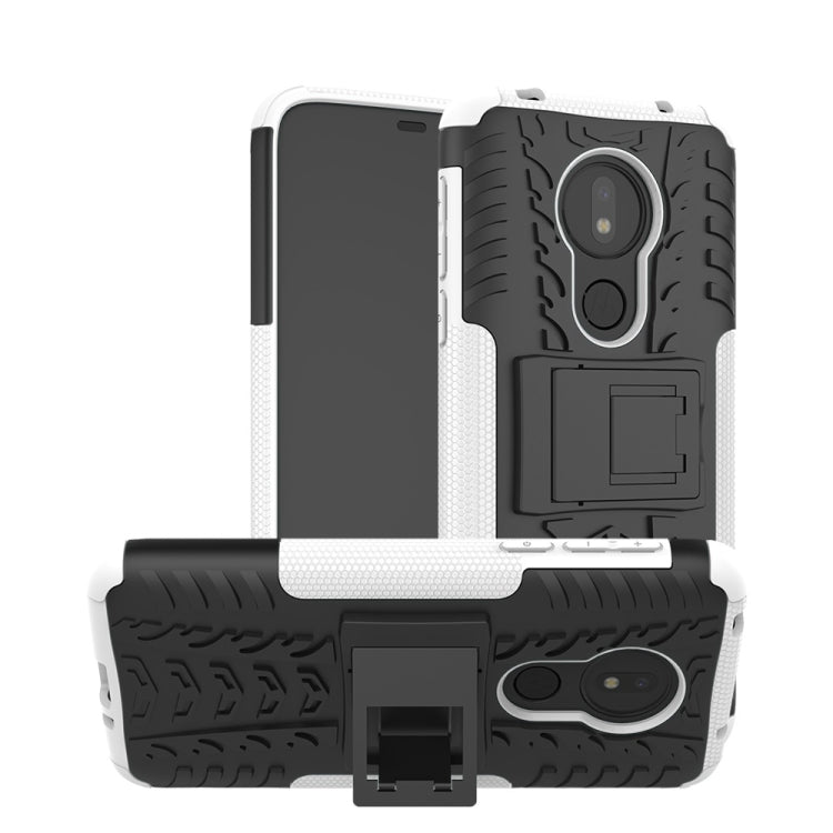 Tire Texture TPU+PC Shockproof Phone Case for Motorola Moto G7 Power, with Holder