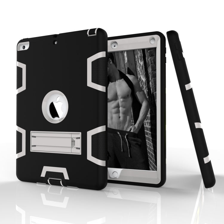 Contrast Color Silicone + PC Shockproof Case for iPad 9.7 inch (2018/2017), with Holder