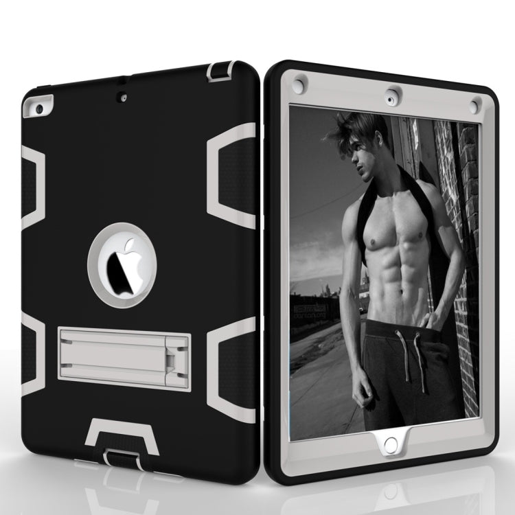 Contrast Color Silicone + PC Shockproof Case for iPad 9.7 inch (2018/2017), with Holder
