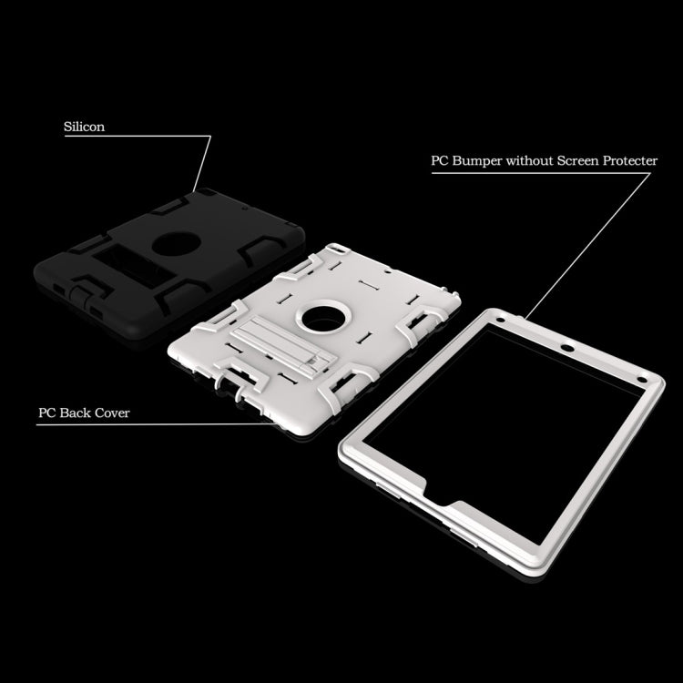 Contrast Color Silicone + PC Shockproof Case for iPad 9.7 inch (2018/2017), with Holder