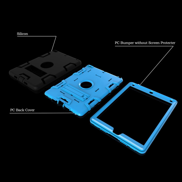 Contrast Color Silicone + PC Shockproof Case for iPad 9.7 inch (2018/2017), with Holder