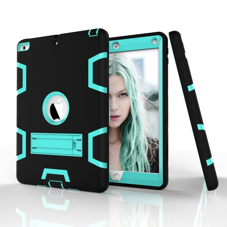 Contrast Color Silicone + PC Shockproof Case for iPad 9.7 inch (2018/2017), with Holder