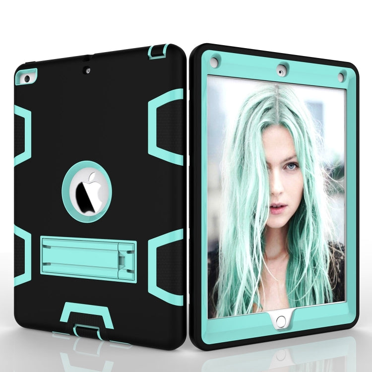 Contrast Color Silicone + PC Shockproof Case for iPad 9.7 inch (2018/2017), with Holder