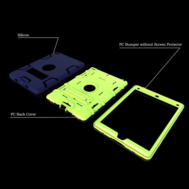 Contrast Color Silicone + PC Shockproof Case for iPad 9.7 inch (2018/2017), with Holder
