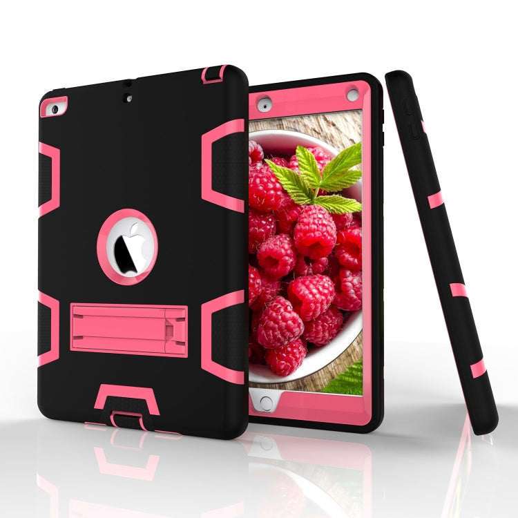 Contrast Color Silicone + PC Shockproof Case for iPad 9.7 inch (2018/2017), with Holder