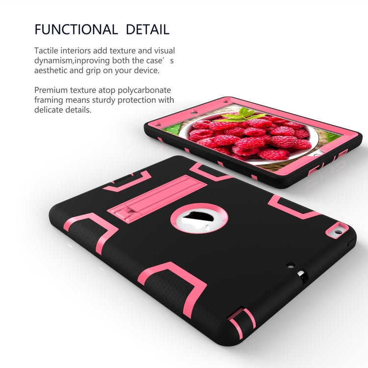 Contrast Color Silicone + PC Shockproof Case for iPad 9.7 inch (2018/2017), with Holder