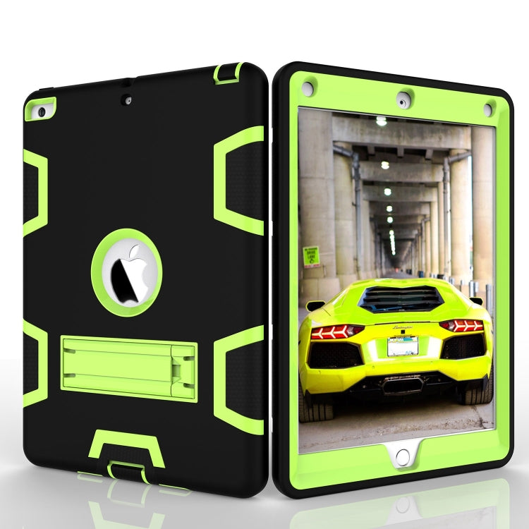 Contrast Color Silicone + PC Shockproof Case for iPad 9.7 inch (2018/2017), with Holder