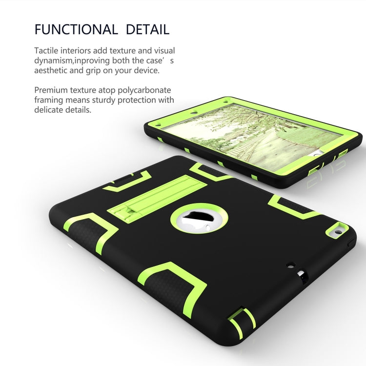 Contrast Color Silicone + PC Shockproof Case for iPad 9.7 inch (2018/2017), with Holder