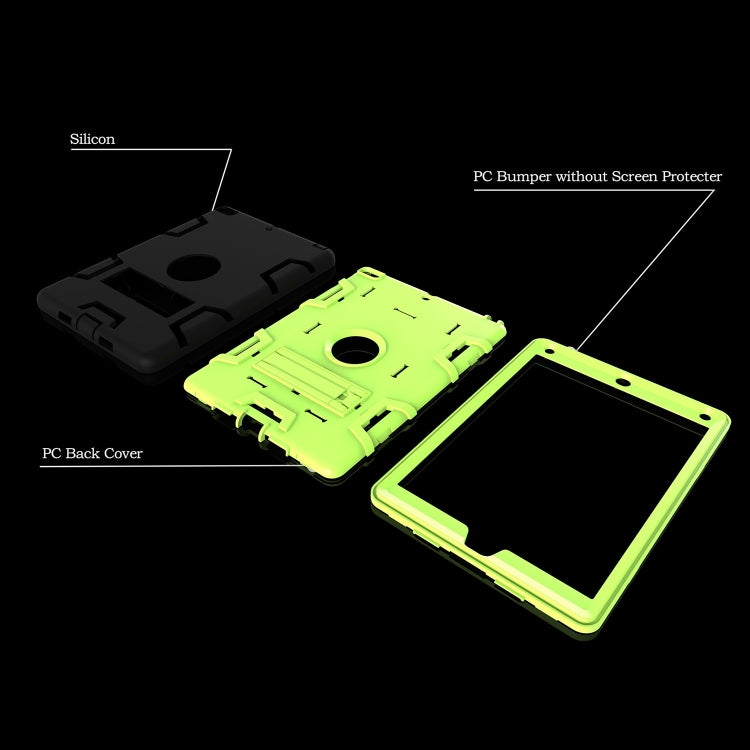 Contrast Color Silicone + PC Shockproof Case for iPad 9.7 inch (2018/2017), with Holder