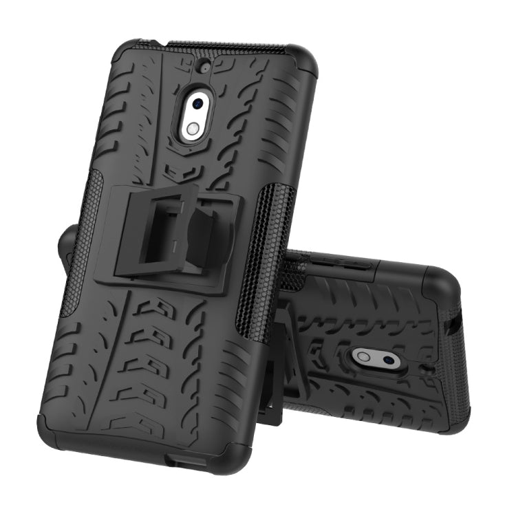 Tire Texture TPU+PC Shockproof Phone Case for Nokia 2.1, with Holder