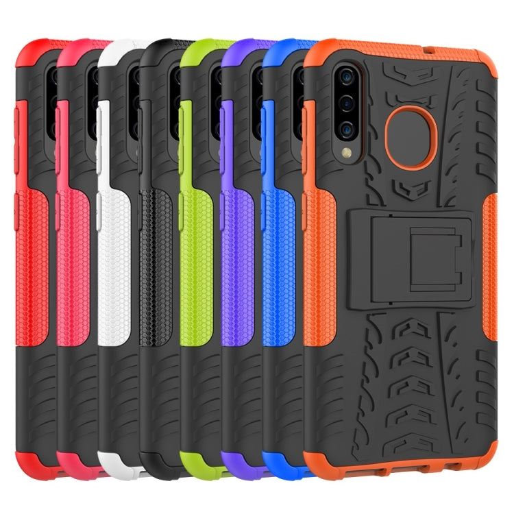 Tire Texture TPU+PC Shockproof Phone Case for Galaxy A50 / A20 / A30, with Holder