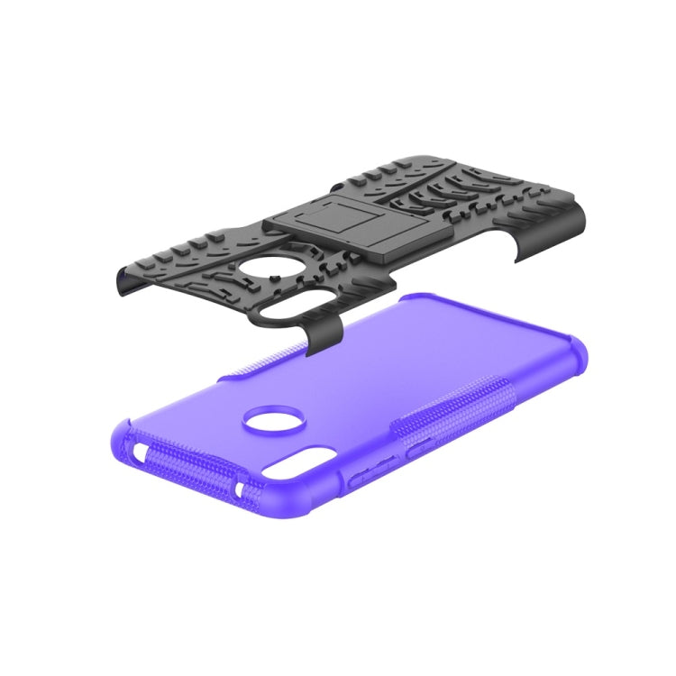 Tire Texture TPU+PC Shockproof Case for Huawei Y7 Pro 2019 / Enjoy 9, with Holder