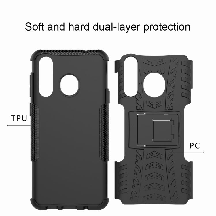 Tire Texture TPU+PC Shockproof Case for Galaxy A8s, with Holder