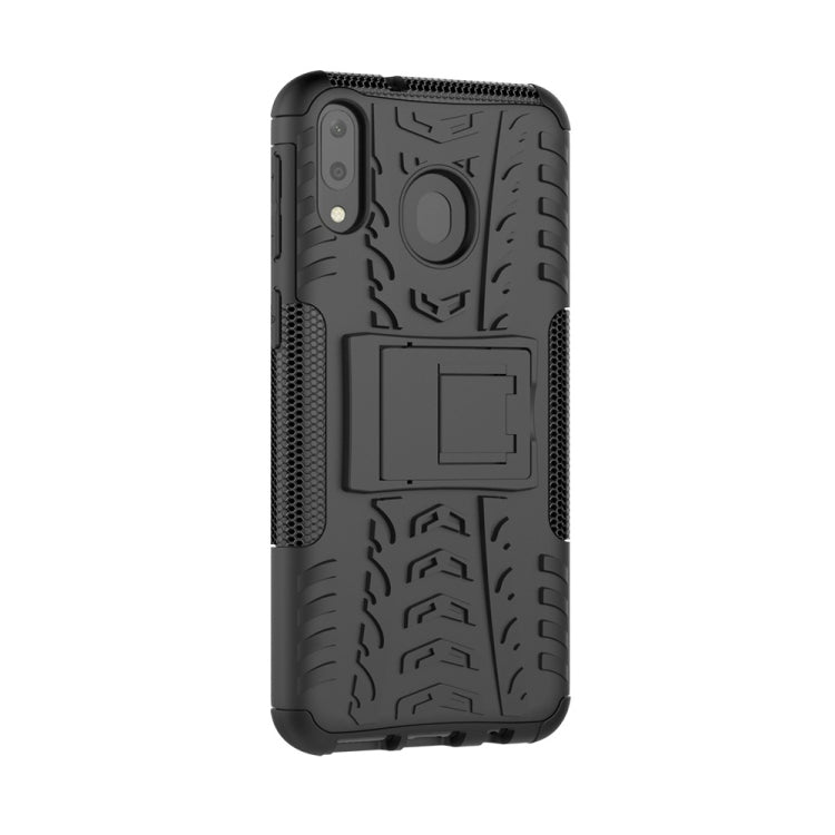 Tire Texture TPU+PC Shockproof Case for Galaxy M20, with Holder