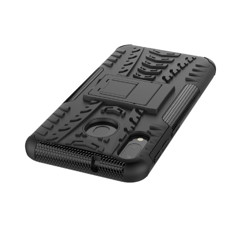 Tire Texture TPU+PC Shockproof Case for Galaxy M20, with Holder