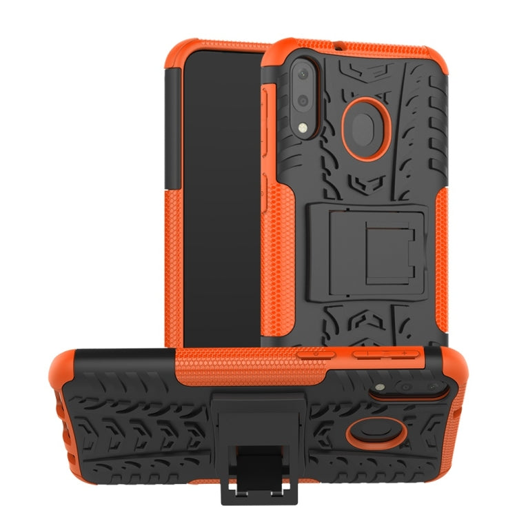 Tire Texture TPU+PC Shockproof Case for Galaxy M20, with Holder