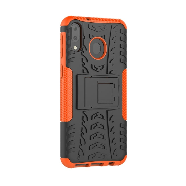 Tire Texture TPU+PC Shockproof Case for Galaxy M20, with Holder